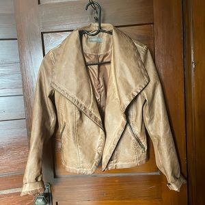 Brown leather jacket